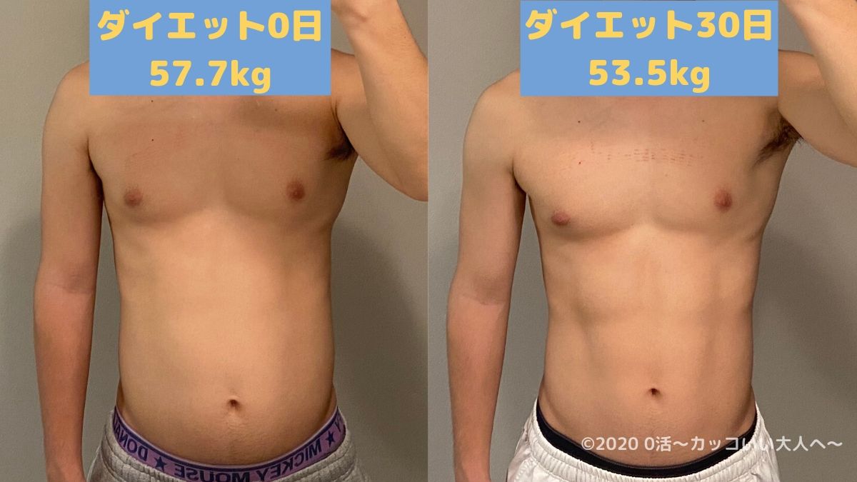 筋トレダイエットのビフォーアフター 制限なし1ヶ月で 4 2kg達成した男の話 Zerokatublog